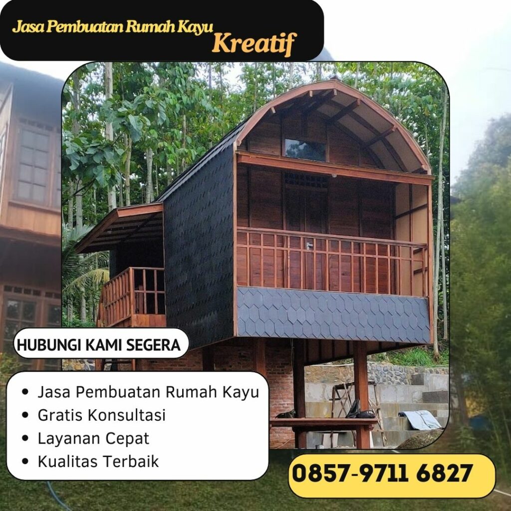 WA 0857-9711-6827 Jasa Bangun Rumah Kayu Knockdown   Profesional di Tembuku Bali 
