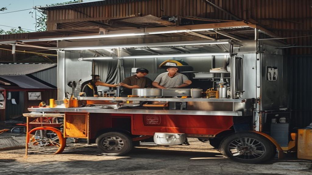 Food truck custom buatan di Tegal, menampilkan desain profesional dan peralatan lengkap untuk usaha kuliner.